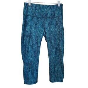 Patagonia Blue Heathered Womens M Crop Leggings Athleisure Yoga Exercise 21915